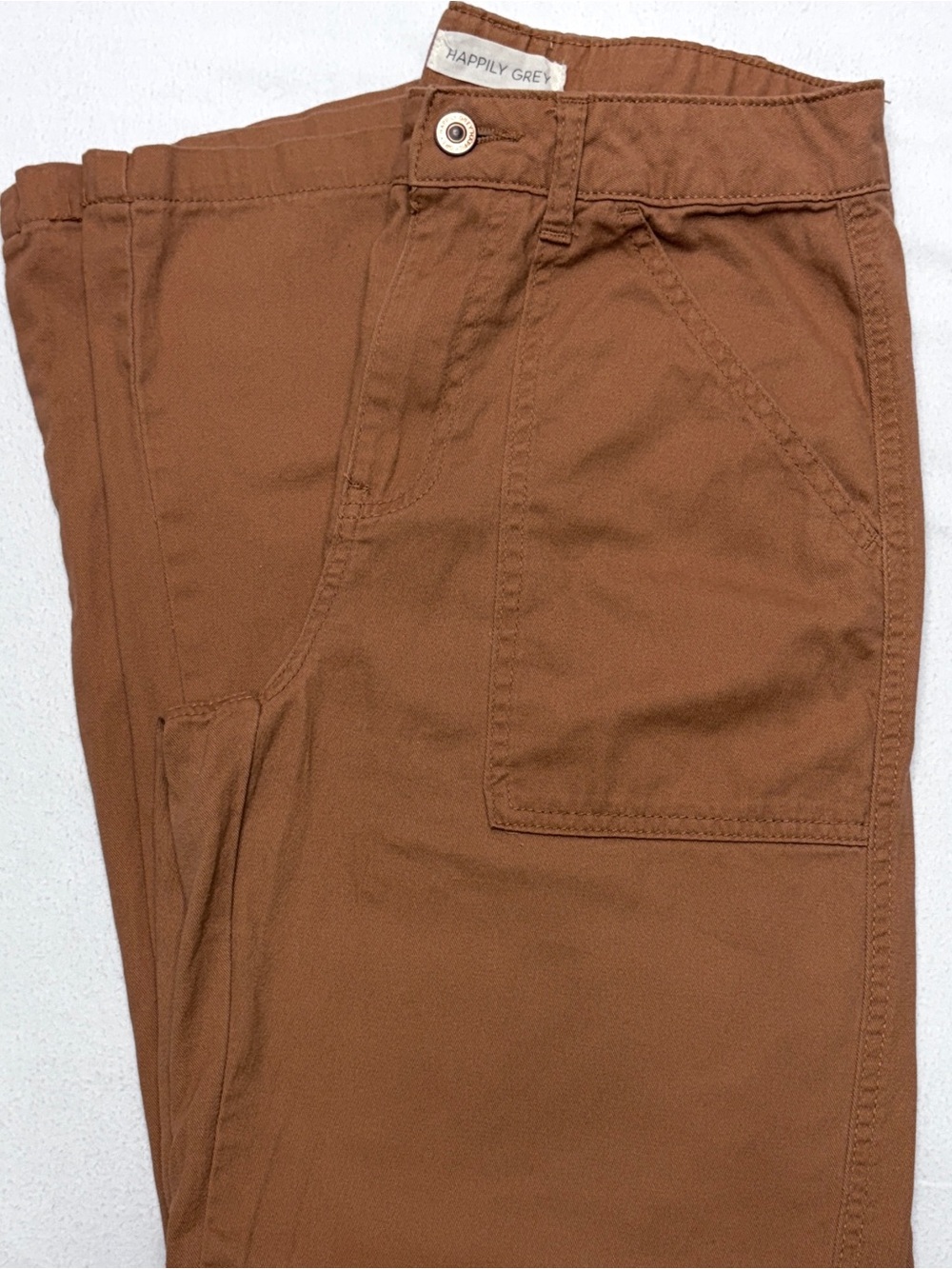 Happily Grey Wide Leg Utility Pants Rust Carpenter Trousers Women’s